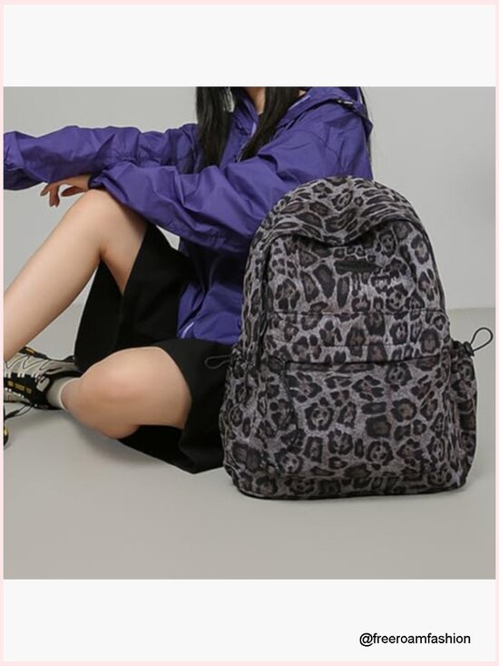Cheetah Print Y2K Backpack Daypack Bookbag Fashion Shoulder Bag main image 5